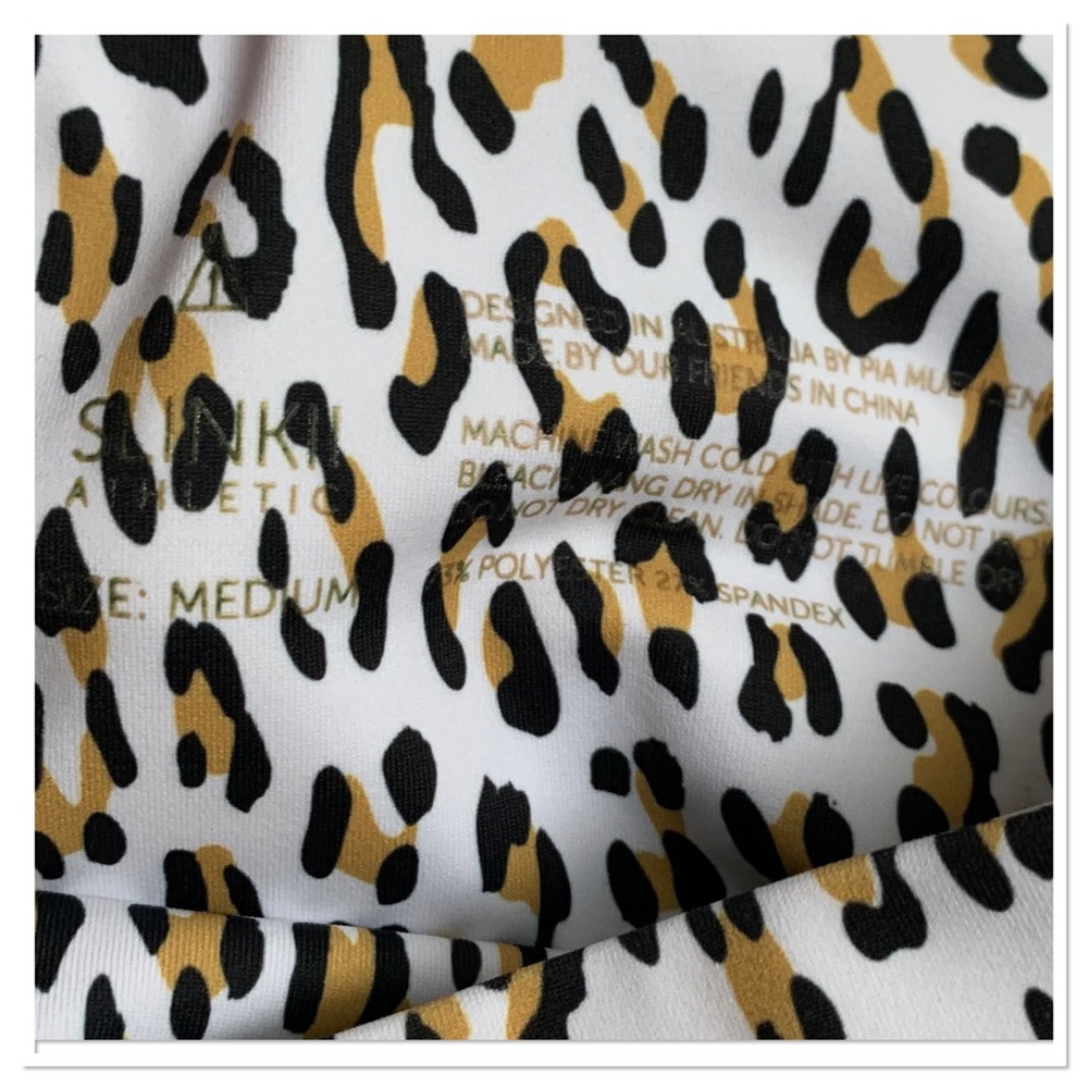 Slinkii Panthera Leggings Animal Print White Tan Size Medium - Picture 8 of 9